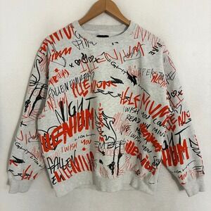 Illenium EDM Tour Concert Sweatshirt Mens L Merch Rave Crewneck Pullover AOP